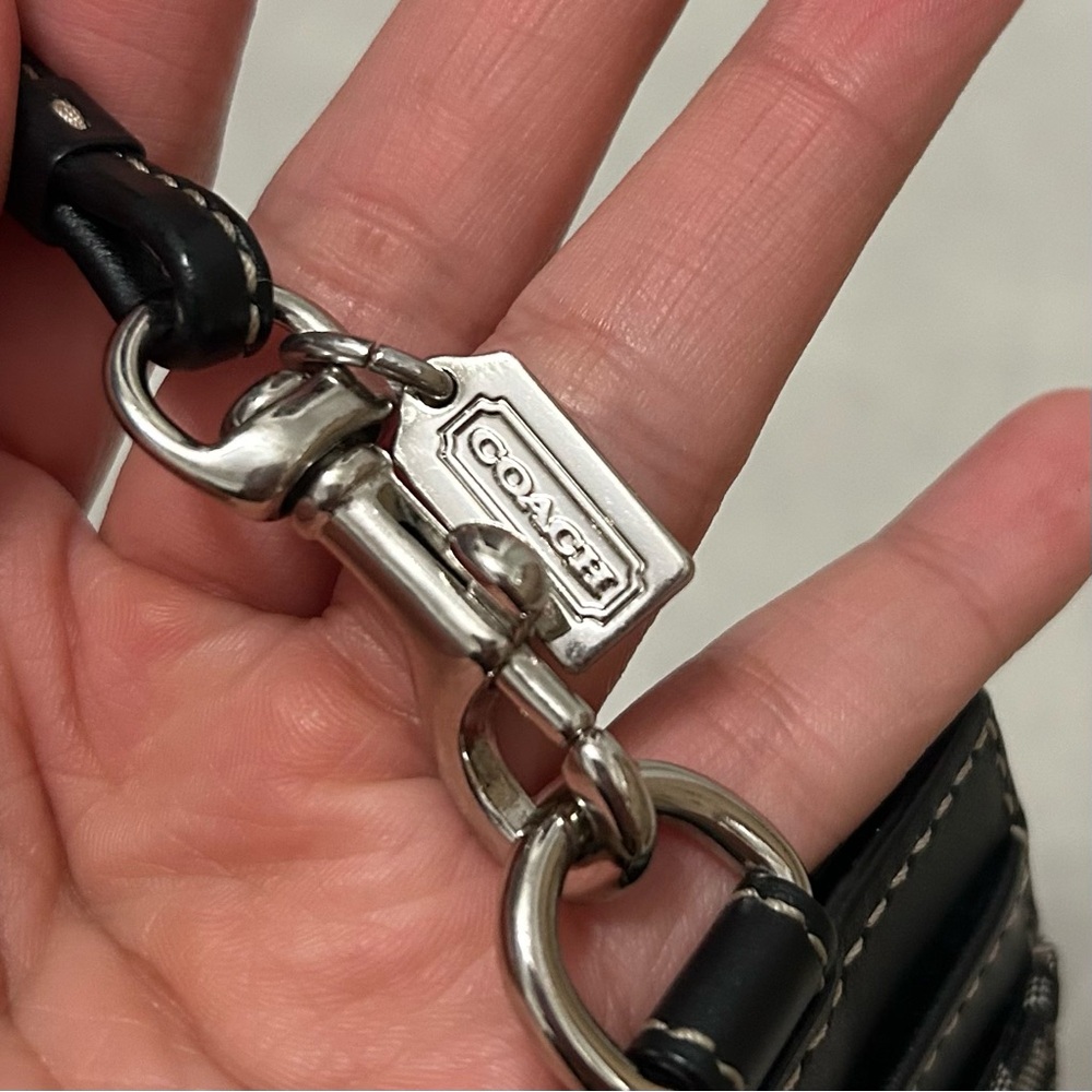 COACH Signature Black Mini C ID Lanyard - Picture 4 of 7